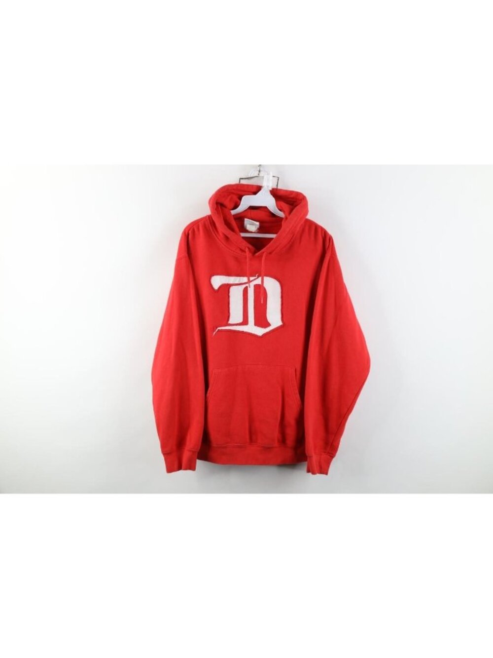 Vintage Mens Medium Old English D Detroit Red Wings Hockey Hoodie Sweatshirt Red